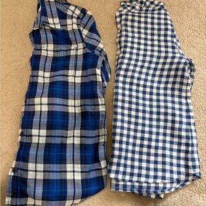 Blue Plaid Kids Button Down Shirt